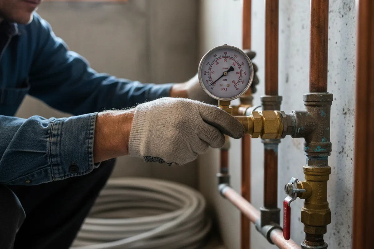 Pressure testing a repaired line during Water Line Repair in Homedale